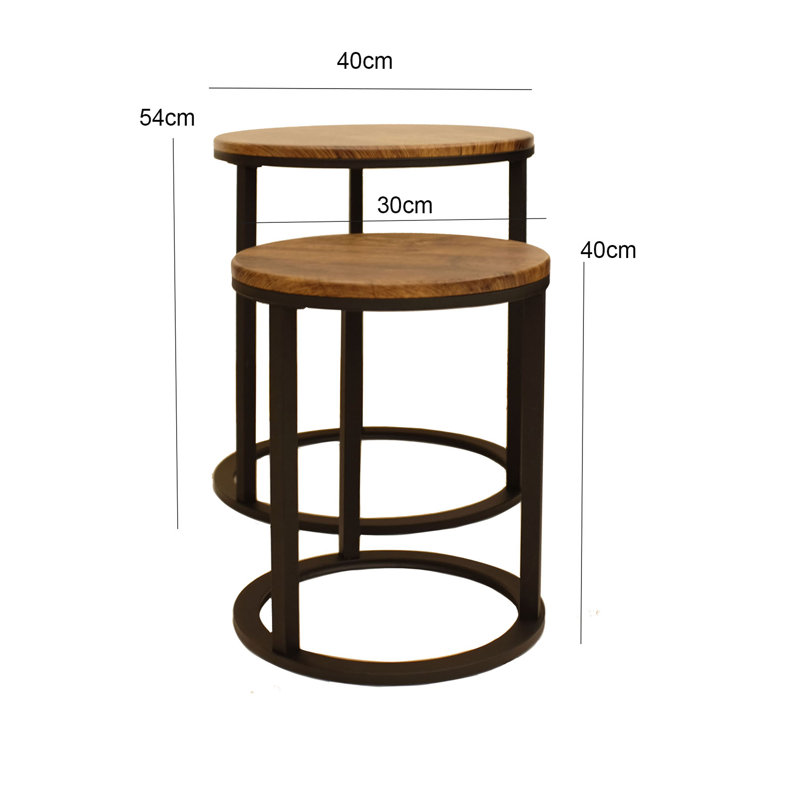 Donna Frame Nesting Tables, Vintage/Black