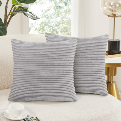Striped Square 18cmX18cm Velvet Cushion Cover