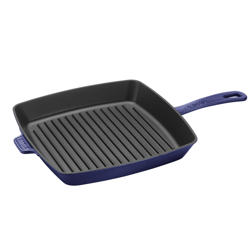 Staub Cast Iron Square Grill Pan, Dark Blue, 12" x 12"