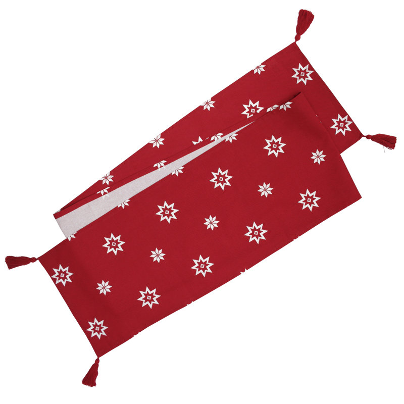 Fern Christmas Table Runner, Red