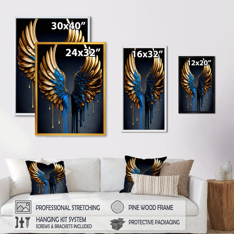 Gold Angel Wings Wall Art, think Versace or Versailles just how grande will  these be on your stat…