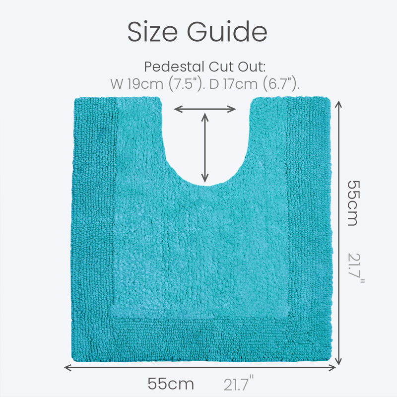 Fredrico Reversible Pedestal Mat, Turquoise