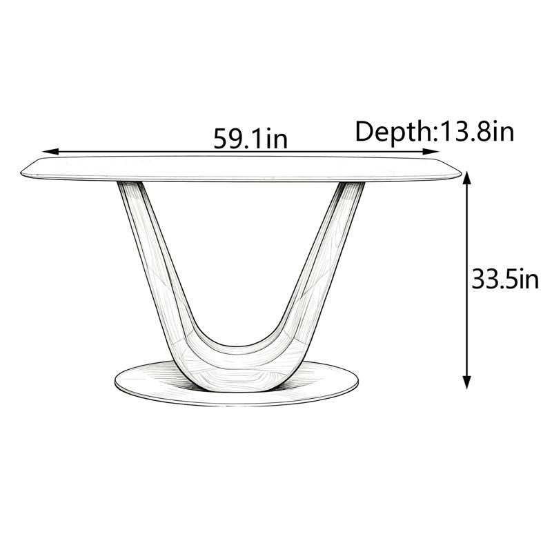 Console italienne Italian Minimalist, H 33,5 po x l 59,1 po x P 13,8 po