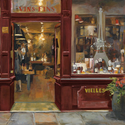 " Parisian Wine Shop Red Crop "