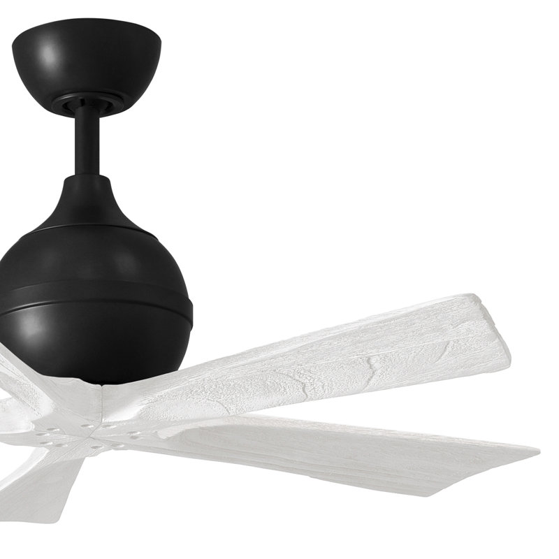Ventilateur de plafond standard à 5 pales avec télécommande, Noir mat, Blanc mat, 42"