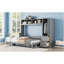 Lit escamotable double pleine grandeur avec placard et tiroirs, gris-1320793707-1320793700