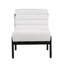 Chaise d'appoint Living Fluffy blanche avec structure en bois massif noir