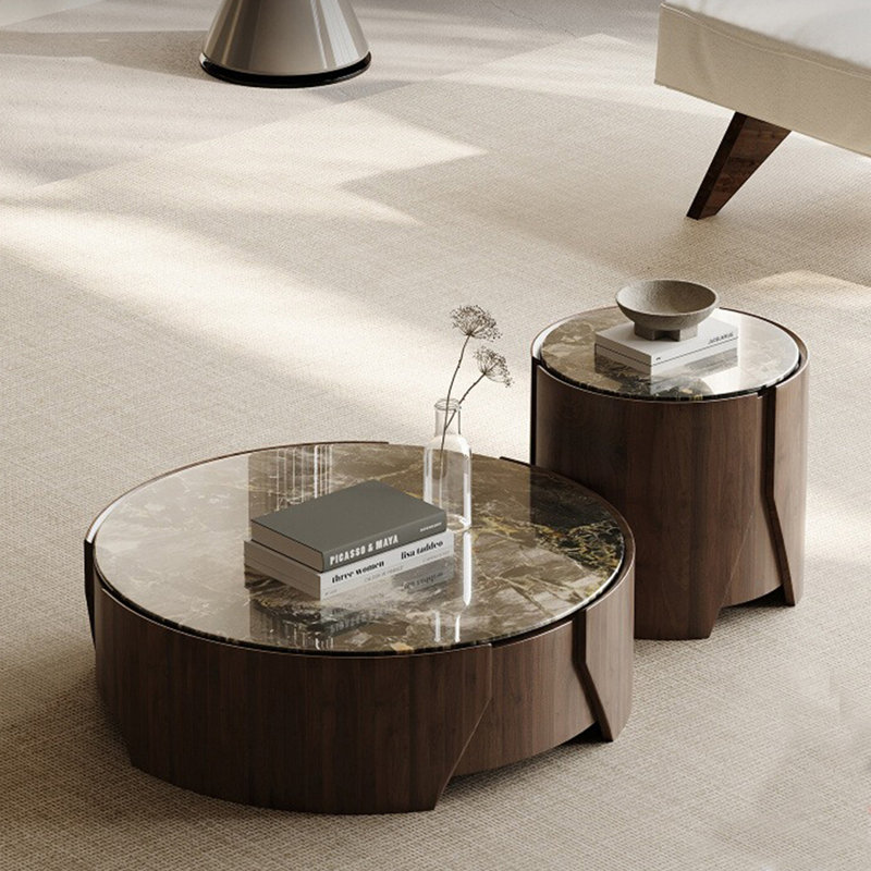 Table basse italienne à bascule minimaliste, H 11,8 po x L 31,5 po x l 31,5 po