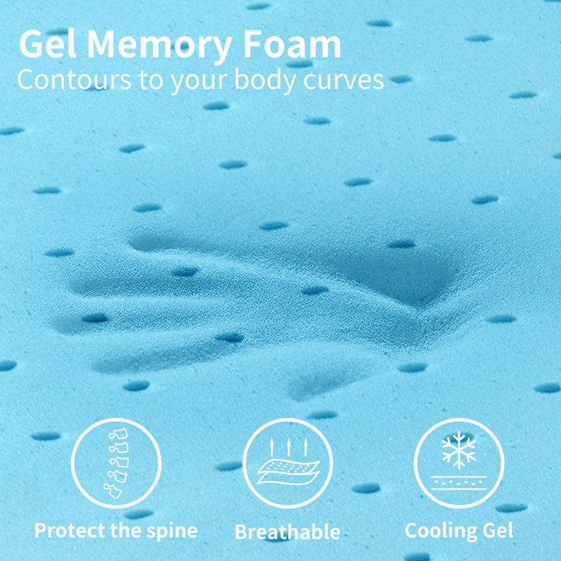 Natoli 5cm Gel Memory Foam Mattress Topper, Super King (6')