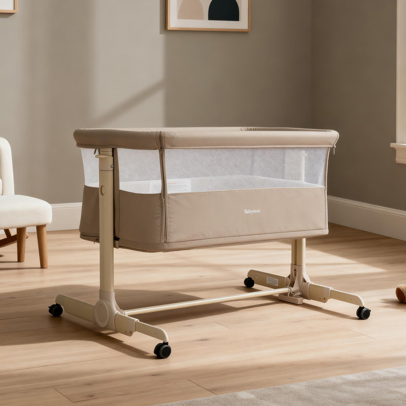 Babymore Neera Bedside Crib  , Beige