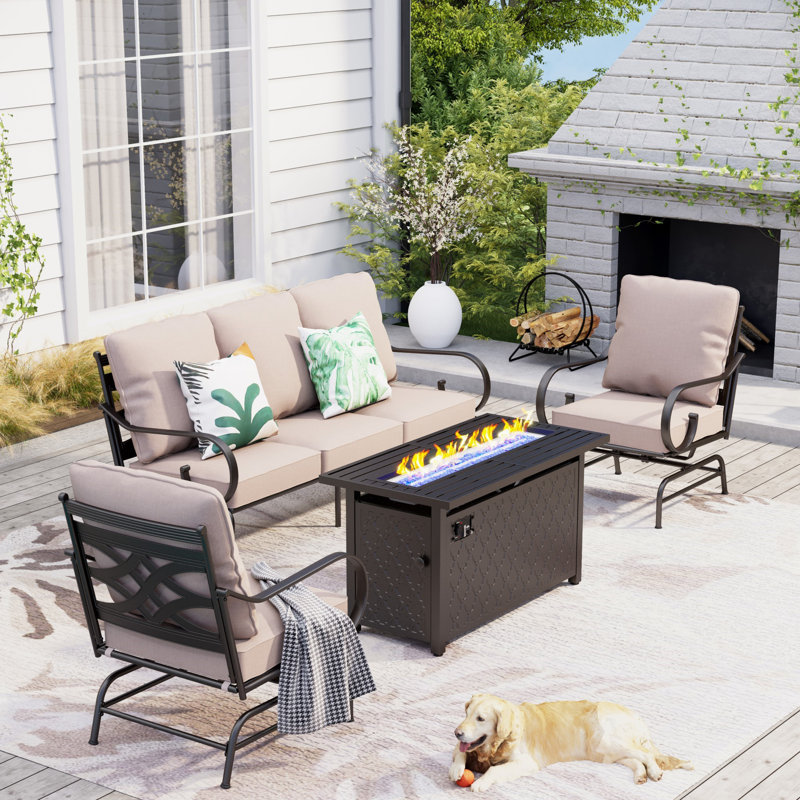 Asfand 5 - Person Patio Conversation Set with Cushions