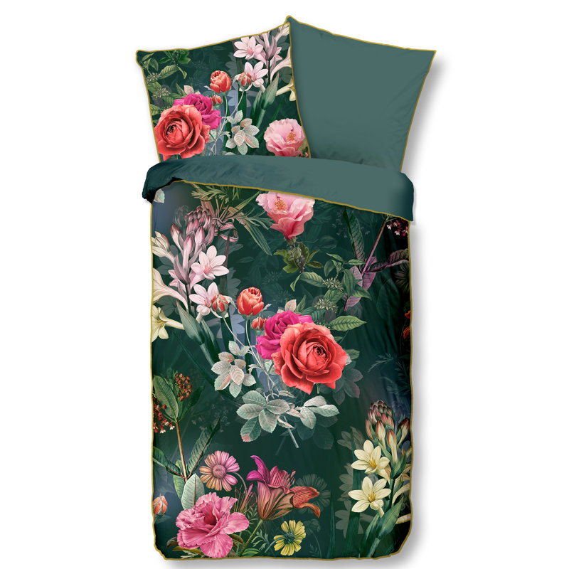 Simone Duvet Cover Set with Pillowcases, Single - 1 Pillowcase (80 x 80 cm), Green