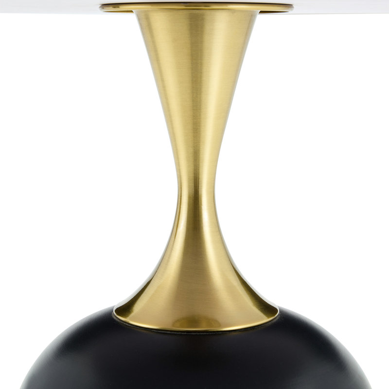 Table d'appoint de 23,6 pouces, noyer, base en métal, luxe nordique, convient à la tête de lit dans la chambre à coucher, bureau, salle à manger et lecture polyvalente