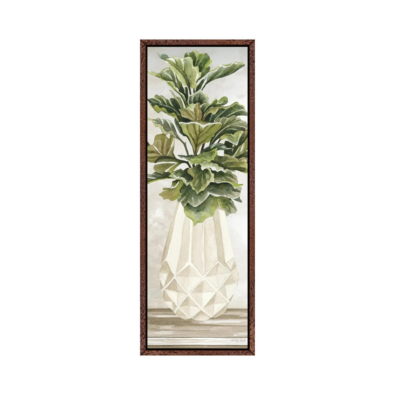 Simple Beauty II by Cindy Jacobs - Panoramic Painting on Canvas, Classic Brown Wood Framed, 91.44cm H x 20.32cm W x 3.81cm D