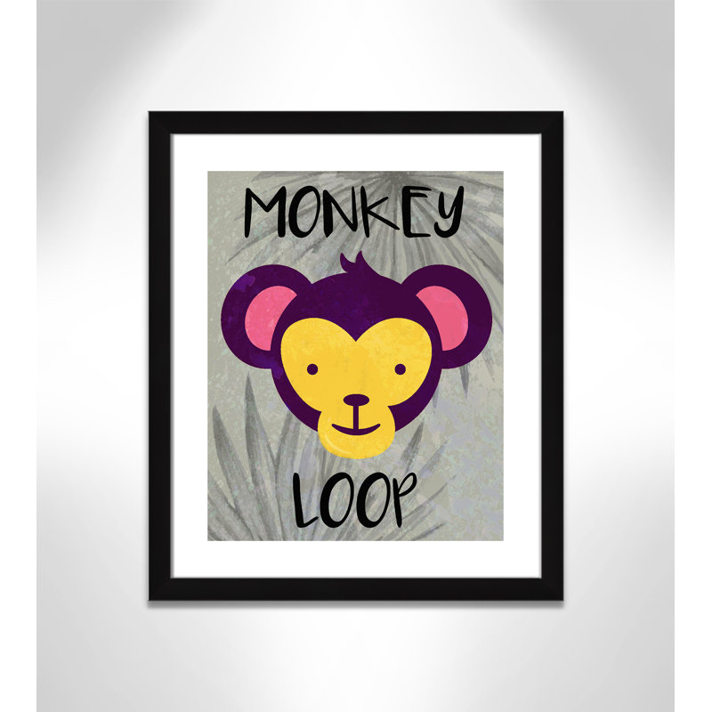 «Monkey Loop», impression sur papier, Encadré plat noir, H 24,5 po x l 20,5 po x P 0,6 po