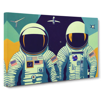 Two Retro Astronauts Vol.1 - Wrapped Canvas