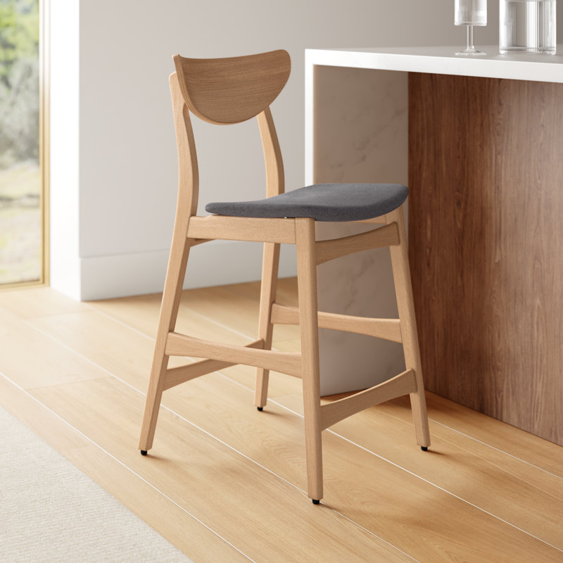 Fitz 24" Counter Stool, Dark Gray, Oak