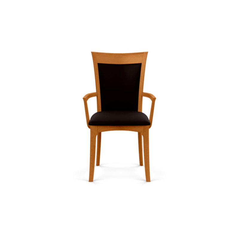 Morgan 19.25'' H Upholstered Armchair, Natural Cherry, Ebony