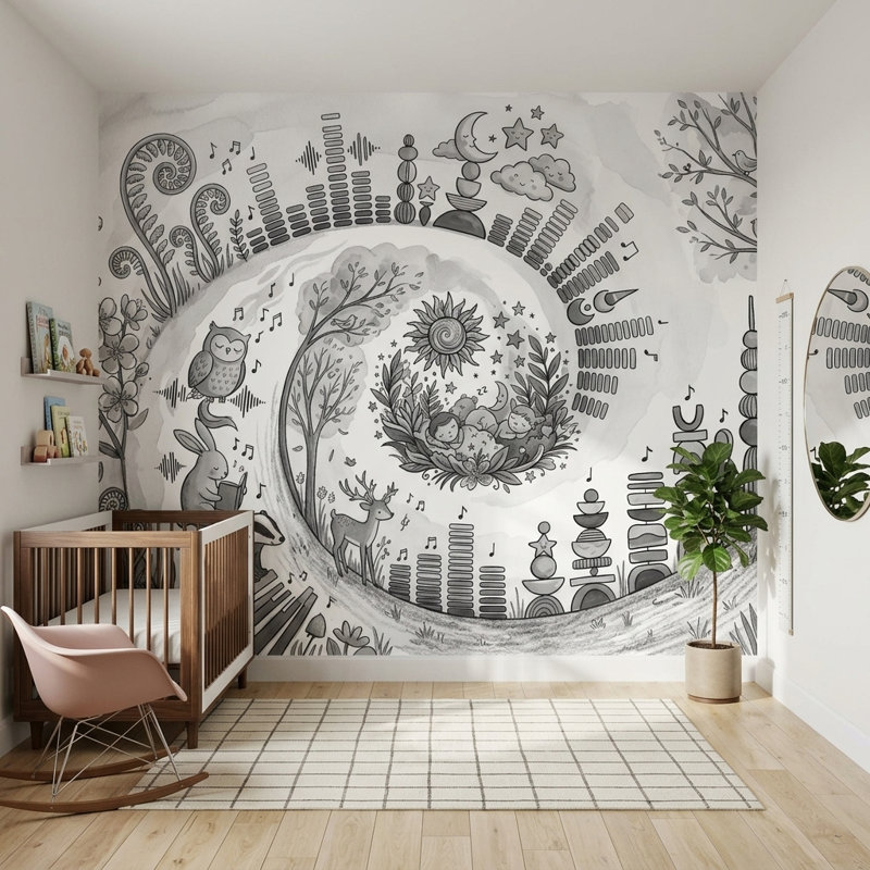 Décoration murale Totem, Texturé non collé, 100 po x 96 po