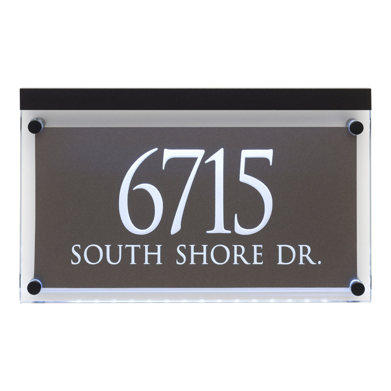 Trajan Engraved 2-Line Address Sign, Black, Yes