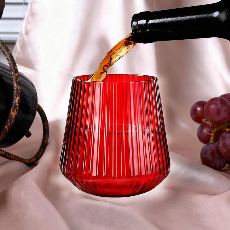 40-Piece 14 oz Red Plastic Wine Glasses