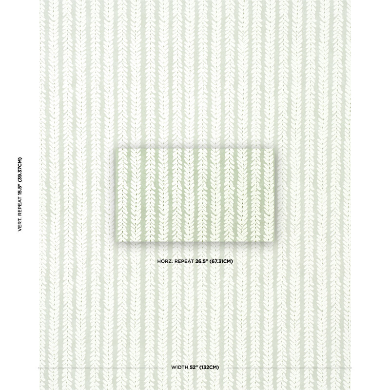 Papier peint Schumacher X Veere Grenney Woodperry, Céladon
