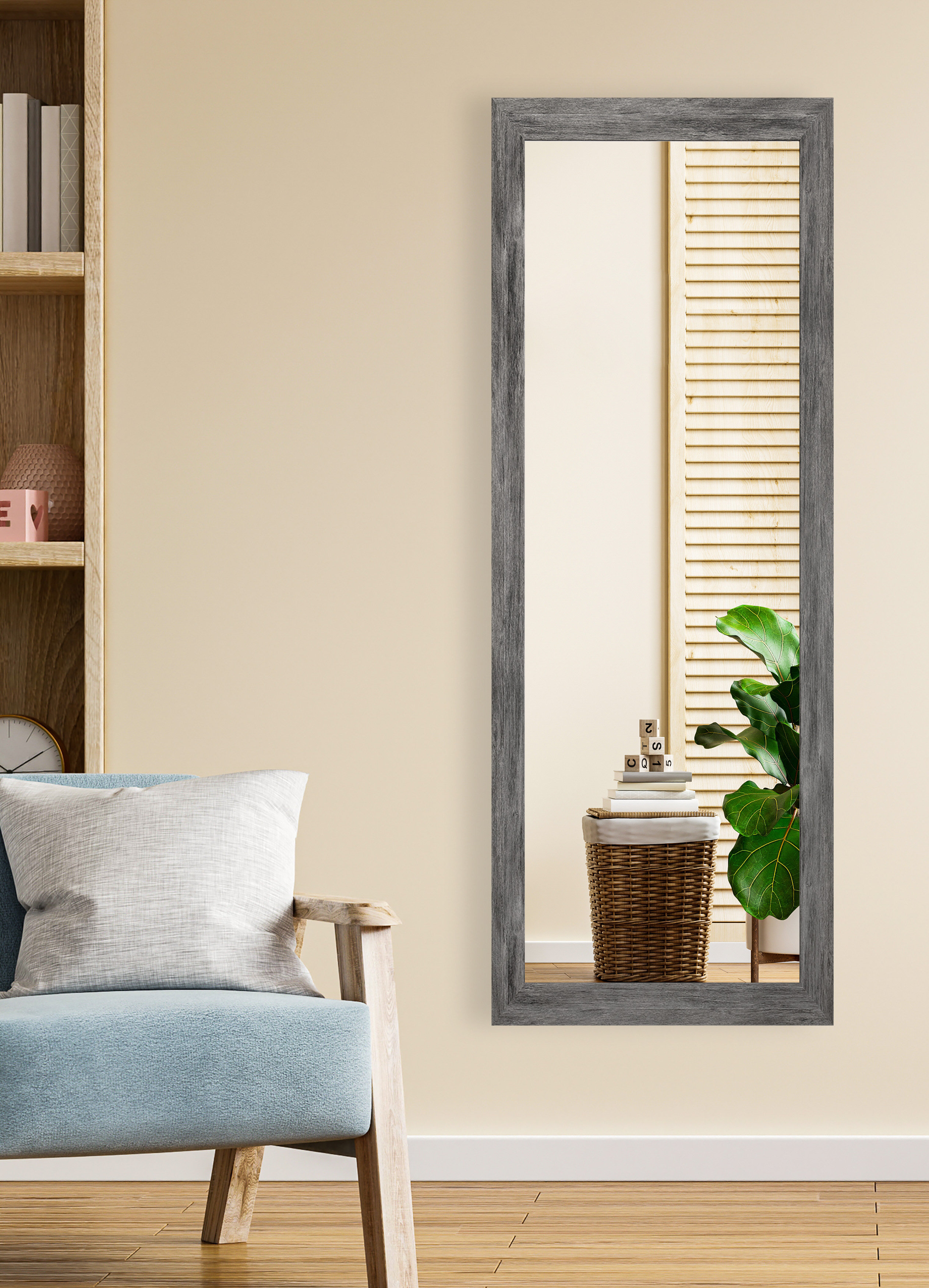 Tall Oversized Full Length Mirror, Glass Mirror for Living Room, Home Decor  Mirror - Color: Distressed Gray