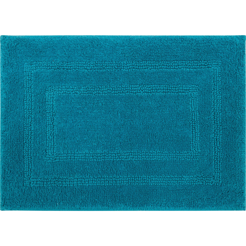 Kail Plush Stain/Fade Resistant Machine Washable Bath Mat, 21" W x 34" L, Fiesta Teal