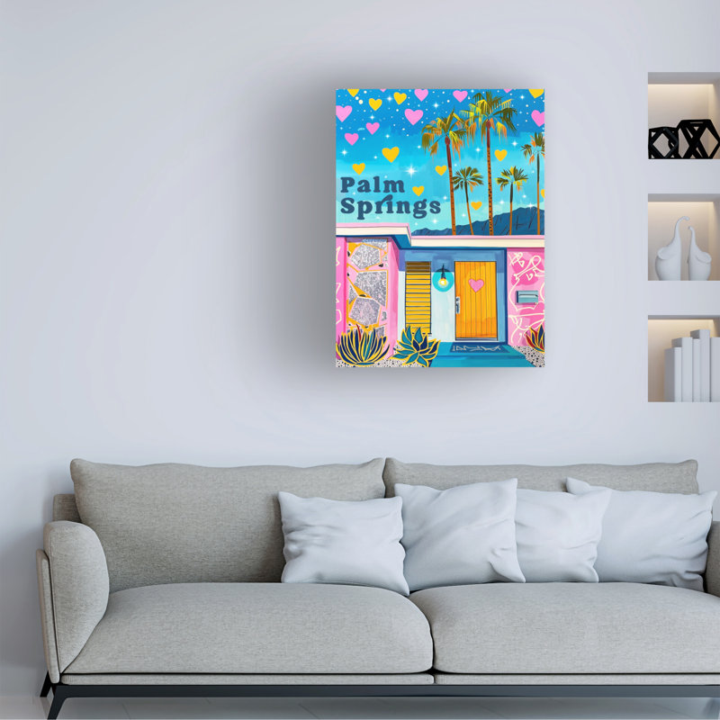«Jess Stempel Palm Springs Hearts», art sur toile, H 24 po x l 18 po