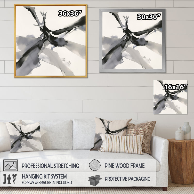 Abstrait neutre III - impression, Toile tendue, H 44 po x l 34 po x P 1,5 po