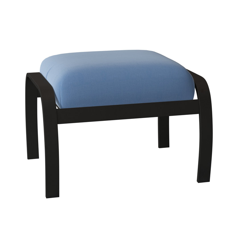 Repose-pieds avec coussin Askar, Noir texturé, Ciel 42A
