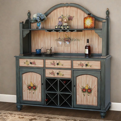 Retro Multifunctional Solid Wood Sideboard