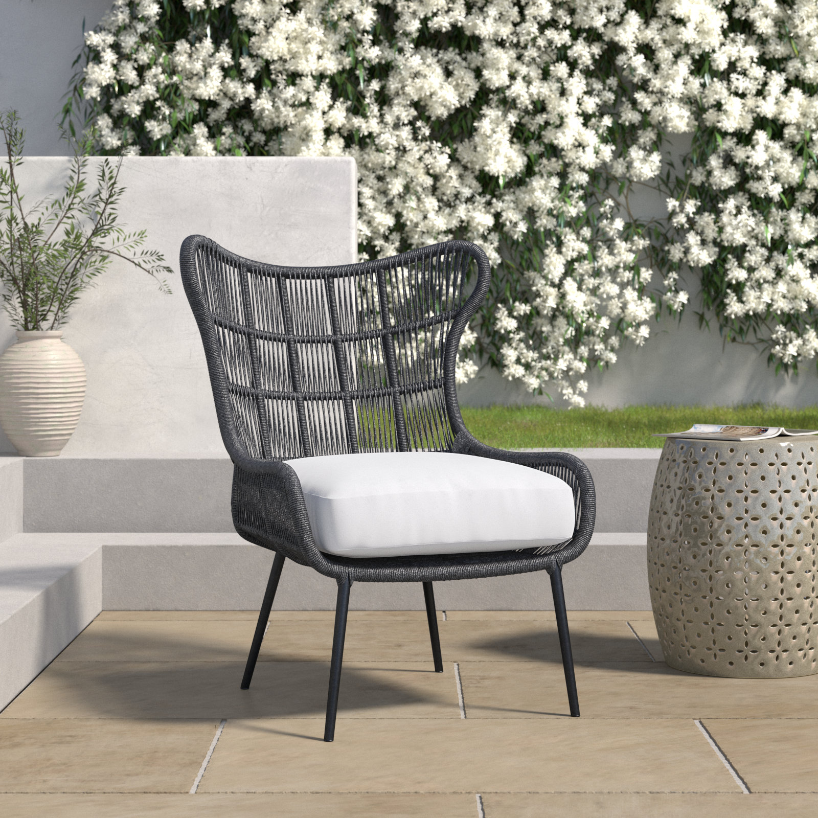 Ora Powder Coated Aluminum Outdoor Lounge Chair , Sunbrella® Cushions Included