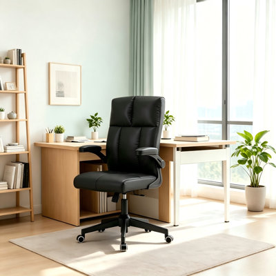 Pu Home Office Chair,ergonomic Desk,executive Chair Computer Task Chair, Rolling Swivel Chair With Arms