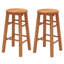 Ensemble de 2 tabourets de bar en bois 24 po avec repose-pieds rond pour jardin 24 po-478982686-478982685