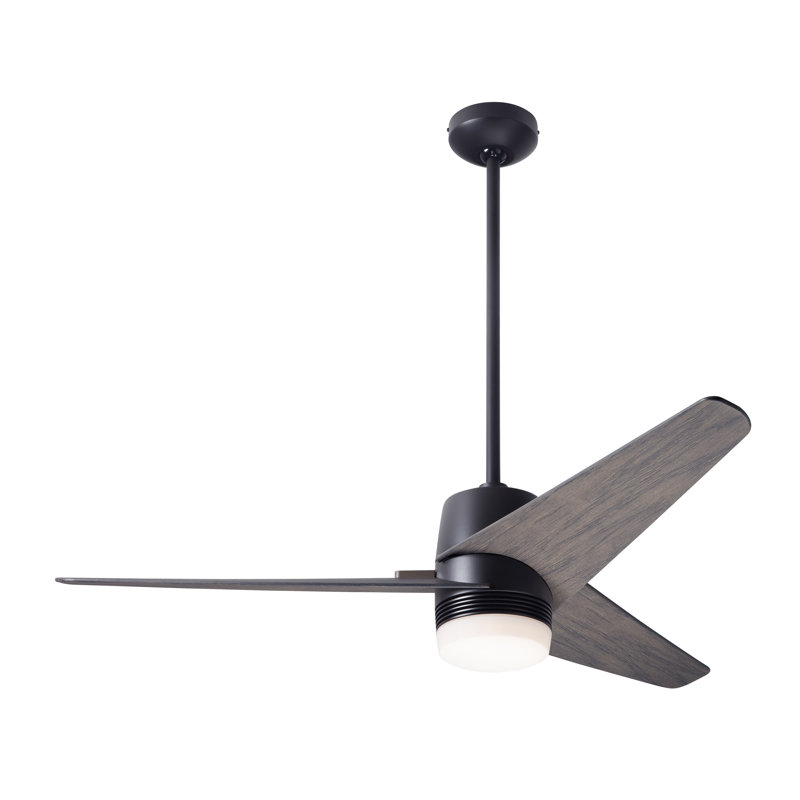 Velo 48'' Ceiling Fan with LED Lights, Dark Bronze, Wall Control, Graywash