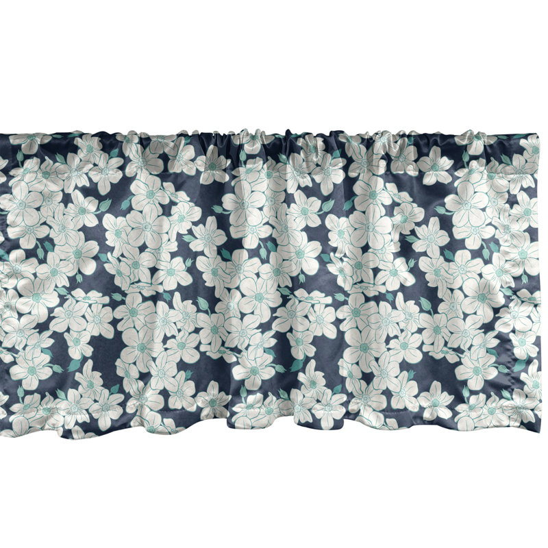 Cantonnière à motif floral Ambesonne