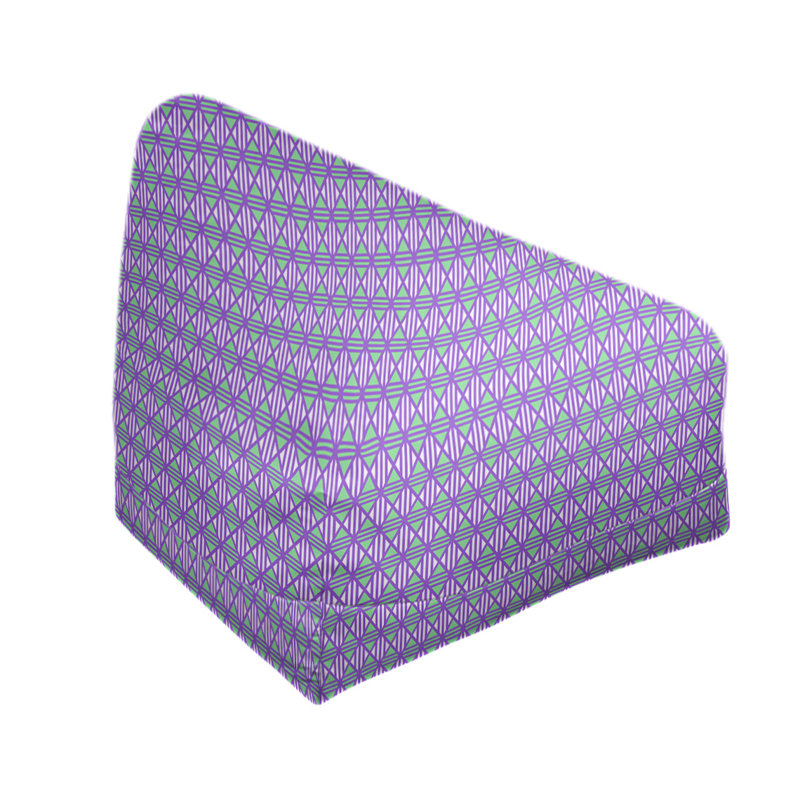 Petite chaise à sacs à billes & Leffel, H 86 po x L 27 po x P 43 po, Rembourrage poly, Mauve / Vert