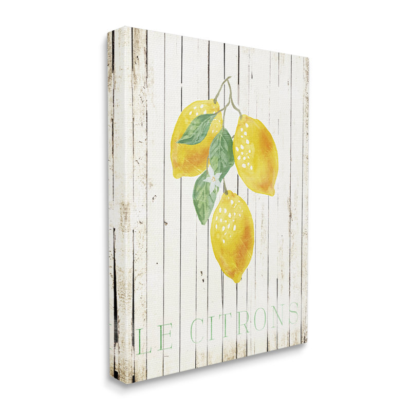 «Le Citrons Lemon Fruits Rustic» par Milli Villa, impression sur toile tendue, H 20 po x l 16 po x P 1,5 po