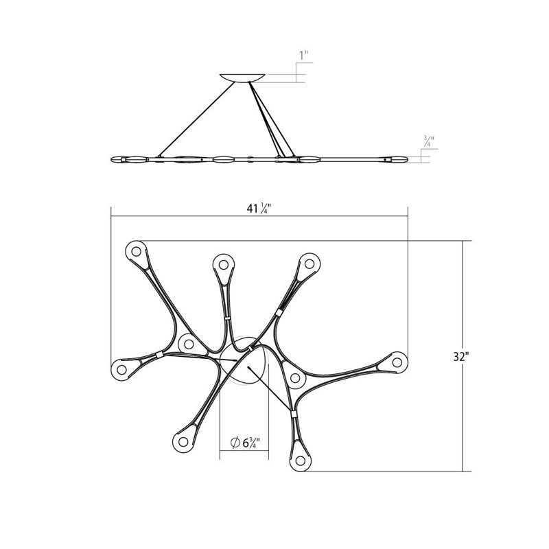 Abstraction 9 - Light LED Chandelier, Satin White