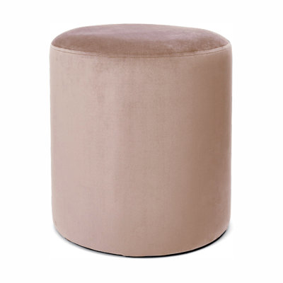 Hensel 28cm Wide Velvet Round Solid Colour Pouffe Ottoman