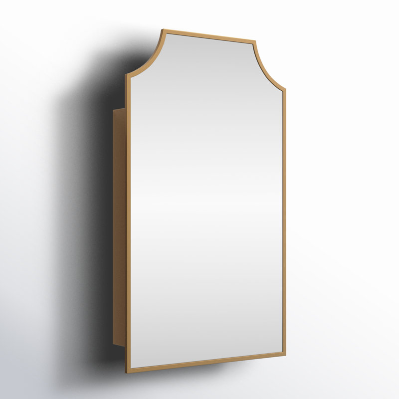 Simone Gold Metal Recess and Surface Mount Medicine Cabinet