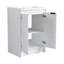 Meuble-lavabo double autoportant moderne avec lavabo en résine et 1 armoire d'appoint