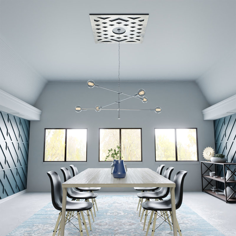 Médaillon de plafond à chevron en PVC de qualité architecturale Chevron, Or pâle antique, H 32 po x l 32 po x P 1 po