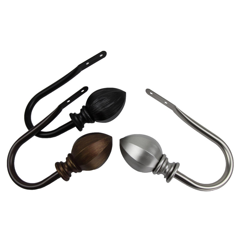 Byrns Steel Curtain Holdback, Black