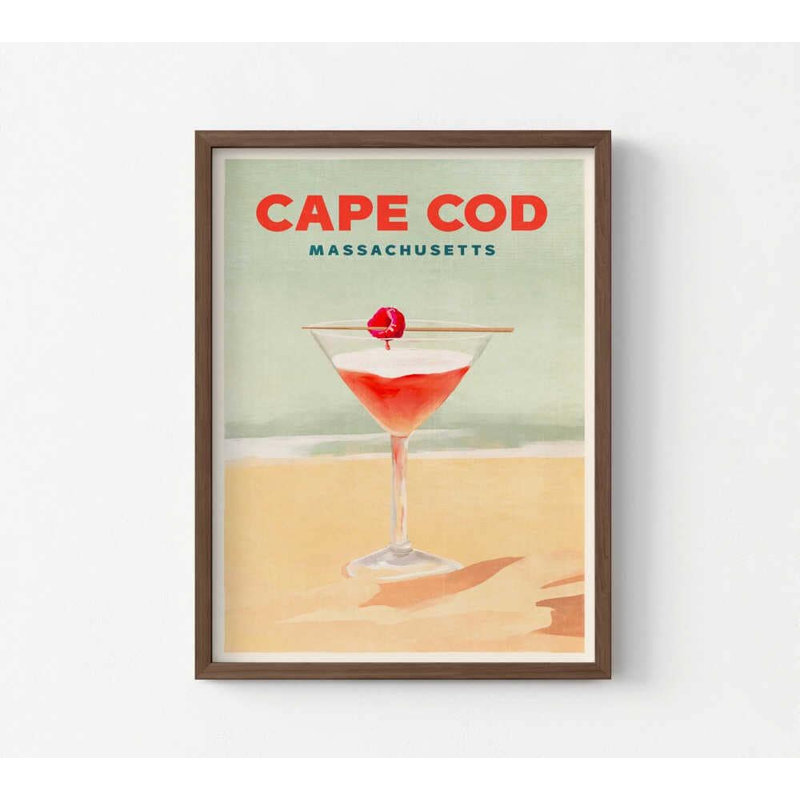 Affiche Cape Cod Cocktail, H 42 po x l 56 po, Impression encadrée sans passe-partout, Brun