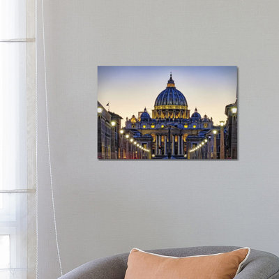 The Papal Basilica of St Peters at Night 1 Piece Wrapped Canvas Wall Art