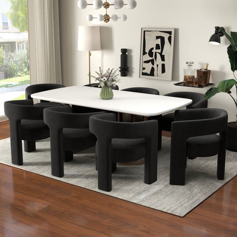Upholstered Velvet Dinning Chair, Black