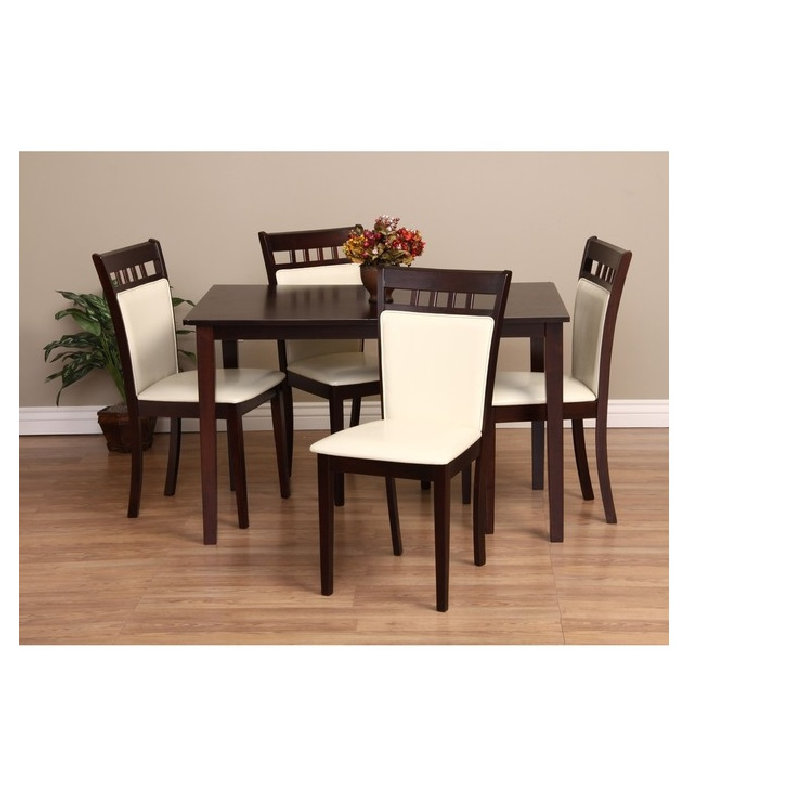 Shirlyn 6 - Person Solid Wood Top Four Leg Dining Set, Chalk