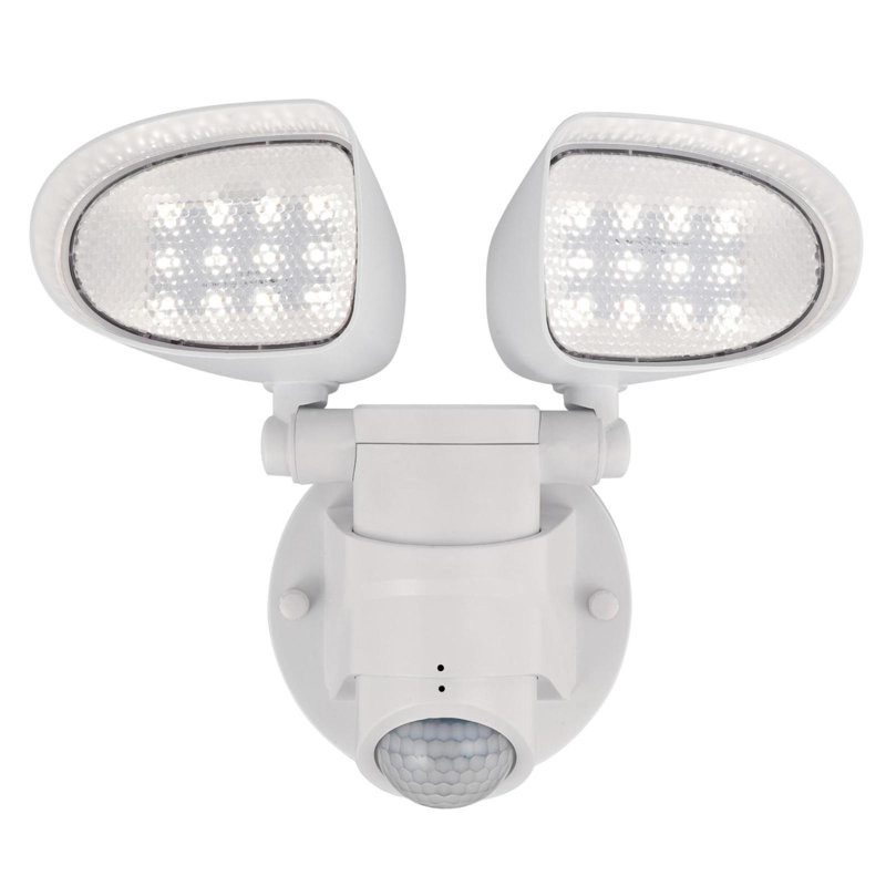 18-Watt LED Outdoor Security Flood Light with Motion Sensor, White
